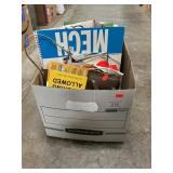 Box Lot With Rotary Phone, Clocks, Thermometer,
