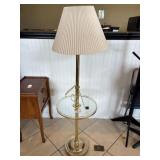 Gold Floor Lamp w/Glass Table