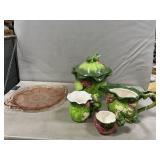 Jeanette Pink Depression Serving Tray, Ceramic