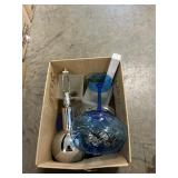 Box Lot With Lamp Base, Pitcher, Cobalt Stmware,