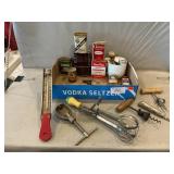 Vintage Kitchen Utensils, Mustache Mug & Shaving