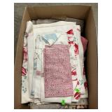 Box Lot With Vintage Linens