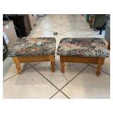 (2) Cushioned Footstools With Storage