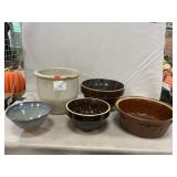 Assorted Stoneware & Pottety Crocks, Bowls