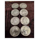 (8) U.S. Silver Quarters