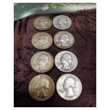 (8) U.S. Silver Quarters