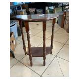 Half Moon Wooden Side Table, 25ï¿½ High