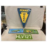 Vintage Metal PA Week Sign, Auto Plates, Cuba