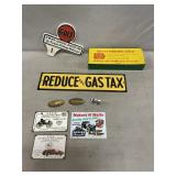 Cast Iron Gulf Advert., Vintage Anacin Display,