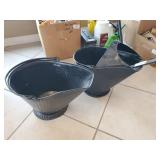 (2) Metal Coal Buckets & A Shovel