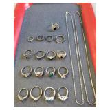 Tray Of Assorted Sterling Silver/925 Jewelry