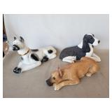 (3) Dog Figurines (One Is A Decanter)