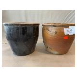 (2) Stoneware Crocks