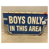 Vintage  ï¿½Boys Onlyï¿½ Metal Sign