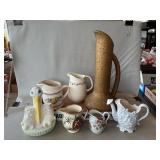 Stork Bank (No Stopper), Creamers, Hand-Decorated