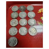 (13) U.S. Indian Head/Buffalo Nickels