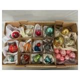 Box Of Vintage Glass Ornaments