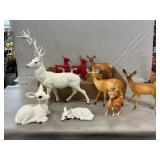 Lot Of Flocked, Plastic Deer
