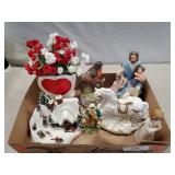 Tray Of Assorted Figurines Including Willow Tree