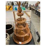 MCM Hand-Carved Monkey Pod Wood Multi-Tiered Lazy