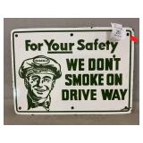 Humble Gas Porcelain No Smoking Sign