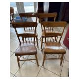 (4) Antique Wooden Chairs