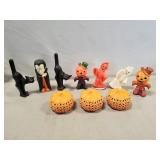 (7) Vintage Halloween Candles & (3) Ceramic