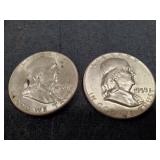 (2) U.S. Silver Half Dollar Coins