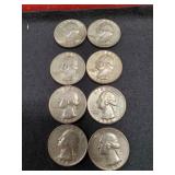 (8) U.S. Silver Quarters