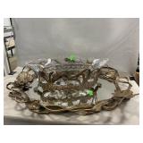 Lead Crystal Centerpiece Bowl, Large Ornate