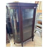 Wooden Curved Glass Display Cabinet