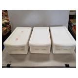 (3) Plastic Storage Drawers (9"ï¿½16"ï¿½6")