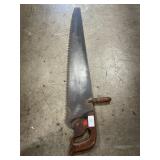 Vintage Crosscut Saw With Helper Handle