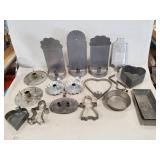 Tray Lot Of Assorted Metal Candle Holders & More