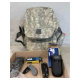 NRA Branded Skinner & Utility Knives, Camo Bag