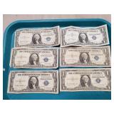 (6) U.S. Silver Certificate One Dollar Bills