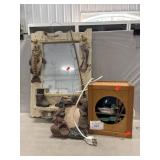 Fishing Mirror, Picture Frame & Light