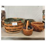 (3) Longaberger Baskets, Lids