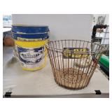 (1) Vintage Metal Wire Egg Basket, (3) Metal
