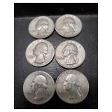 (6) U.S. Silver Quarters