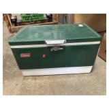 Vintage Coleman Cooler w/Jim Beam Decanter