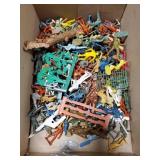 Box Of Assorted Vintage Plastic Toy Figures