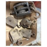 5 Wooden Pulleys