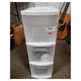 Three Drawer Plastic Storage Organizer w/