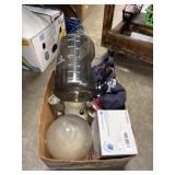 Box Lot w/Light Fixtures, Blood Pressure Monitor