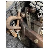 Two Trailer Hitches, Clevis, Wrenches and Crate