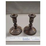 Set Of Two Weighted Sterling Silver Candle