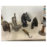Hitching Post Head, Sad Irons, Hanging Scale, Hog