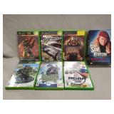 (6) Assorted XBOX Games & (1) "Sam Kinison" DVD