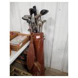 Golf Bag w/ Assorted Golf Clubs